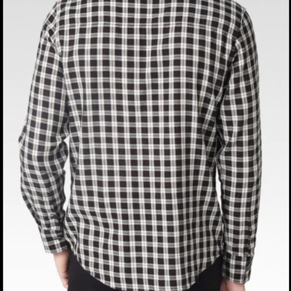 PAIGE Hunter Plaid Shirt Slim Fit Dual Chest Flap Pockets Button Down Cotton Men - Picture 2 of 8